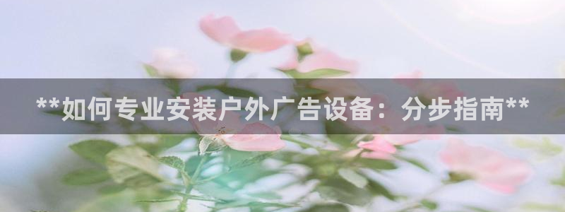 杏宇平台主管：**如何专业安装户外广告设备：分步指南**