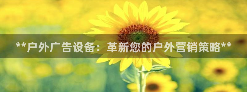 杏宇平台招商怎么样：**户外广告设备：革新您的户外营销策略**