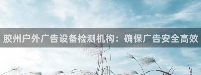 杏宇平台官网注册：胶州户外广告设备检测机构：确保广告安全高效