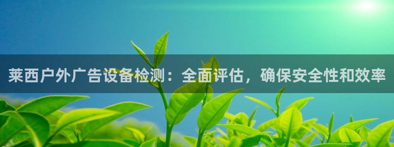 杏宇平台注册登录：莱西户外广告设备检测：全面评估，确保安全性和效率