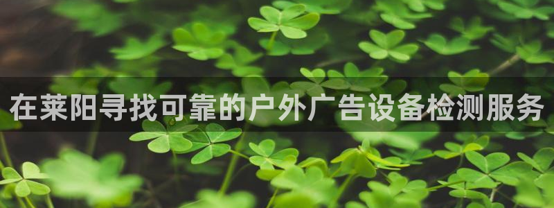 杏宇平台总代理是谁：在莱阳寻找可靠的户外广告设备检测服务