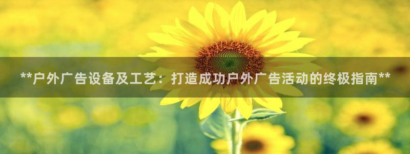 杏宇平台是什么：**户外广告设备及工艺：打造成功户外广告活动的终极指南**